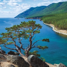 A view of Lake Baikal in Siberia.