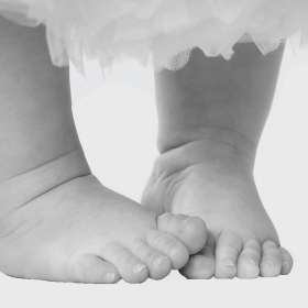A photo shows a baby's bare feet