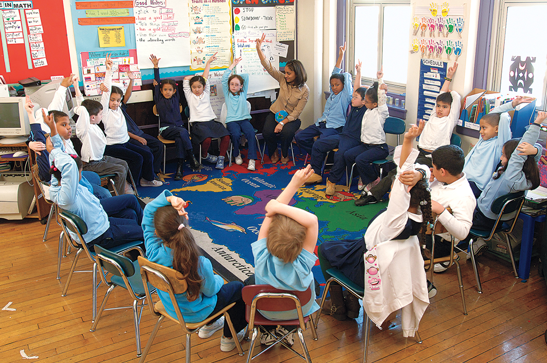 Students participate in Open Circle, founded in 1987 to provide evidence-based social and emotional learning curricula and professional development for elementary and middle schools.