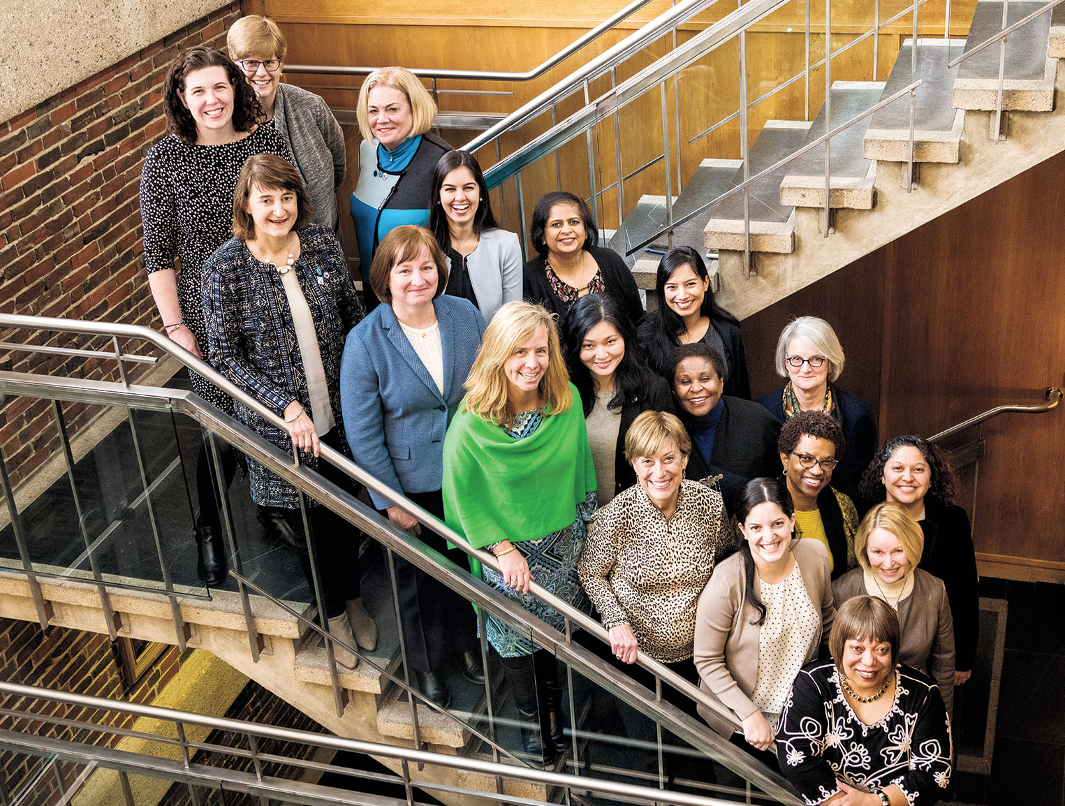 THE 2017–18 ALUMNAE ASSOCIATION BOARD OF DIRECTORS Front row (top to bottom), Sarah Jean Kelly ’05, Martha Goldberg Aronson ’89 (president-elect), Karen McSweeney Whitley ’90, Missy Siner Shea ’89 (WCAA executive director), Linda DuPlan Rieke ’59, Maya Melczer Greenfield ’04 (chair of Alumnae Admissions Representatives), Desiree Urquhart CE/DS ’99; middle row, Helen Hsu ’93, Charlayne Murrell-Smith ’73, Pier Rogers ’75, Martha McGowan Marlowe ’68; back row, Alice Hummer (editor, Wellesley magazine), Eileen 