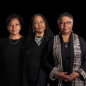 Past presidents and a founder of Ethos: Dominique Hazzard '12, Shukri Abdi '01, Debby Saintil Previna '96, Alyce Jones Lee '81, Jill Willis '73, and Francille Rusan Wilson '69.