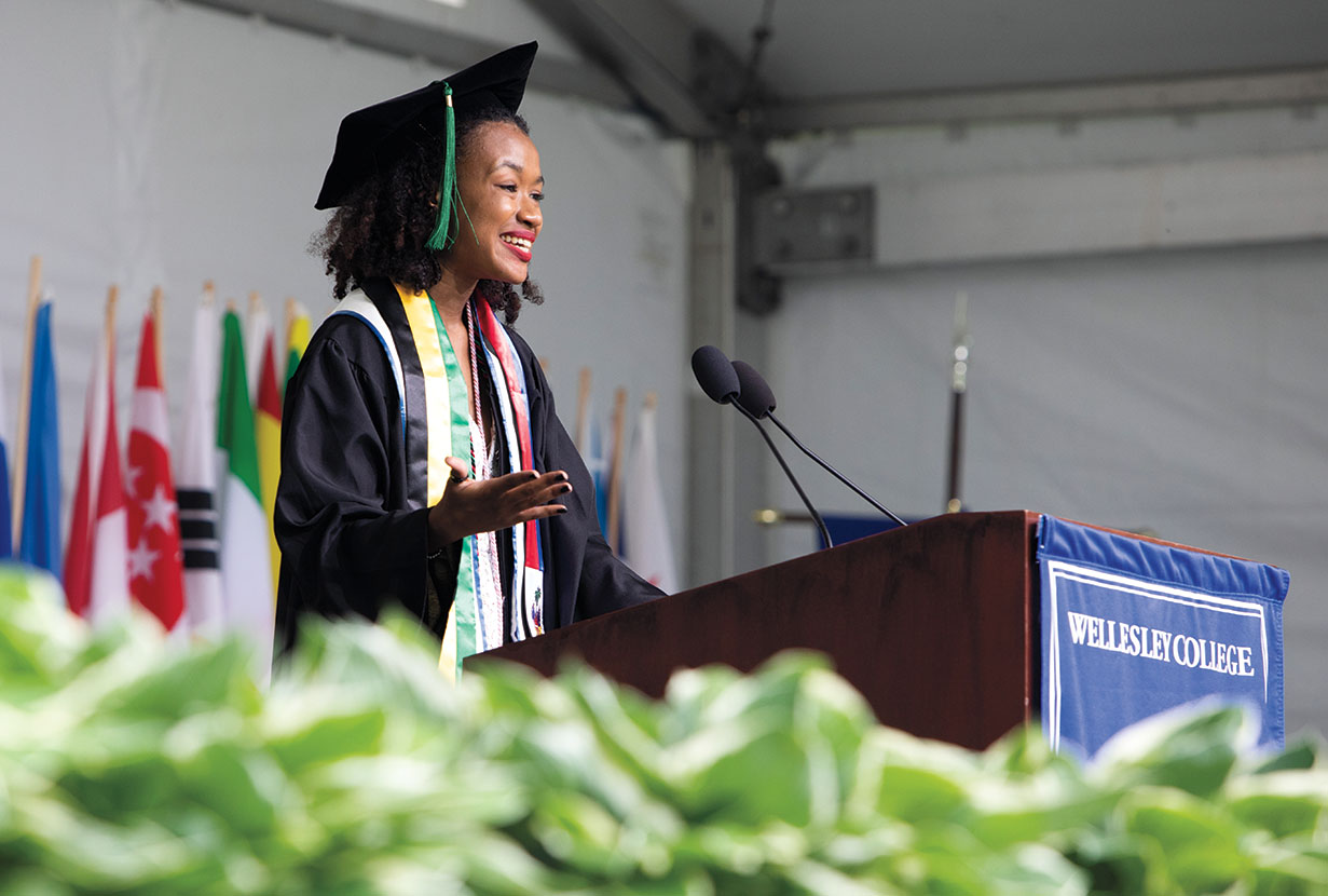 Class speaker Lia James ’21 spoke of the challenges and triumphs of her class.