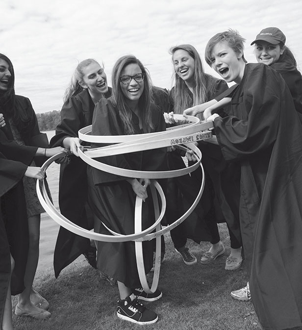 Students pose with their hoops after the 2014 race.