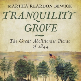 The FreshInk list is illustrated with an image of the cover of "Tranquility Grove" by Martha Reardon Bewick, which displays an antique painting of the Great Abolitionist Picnic of 1844. 