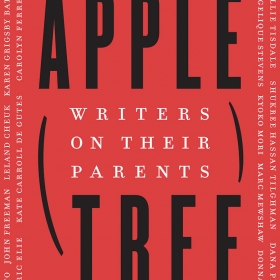 The cover of Apple/Tree : Writers on their Parents consists of black and white type against a red background.
