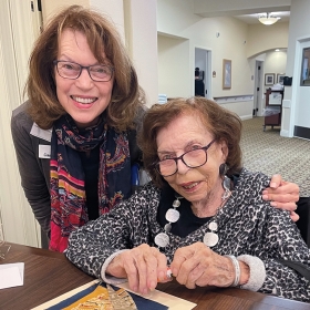 A photo of Connie Whitman Baher '63 with her late mother