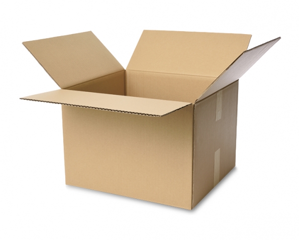 An open cardboard box, ready for packing
