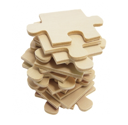 A stack of blank puzzle pieces