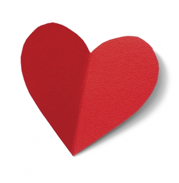 A photo of a red paper heart