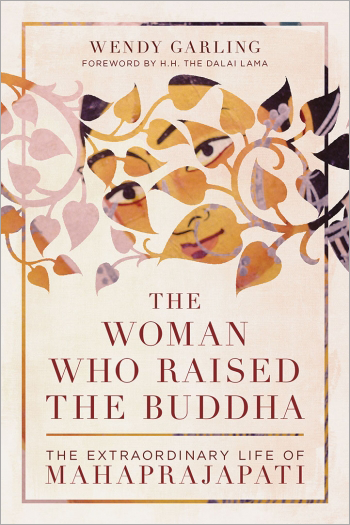 The cover of The Woman Who Raised a the Buddha is an illustration of a woman's face concealed among leaves and vines.