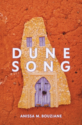 The cover of Dune Song by Anissa Bouziane depicts the closed door of a Moroccan house.