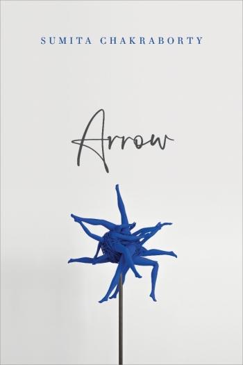 The cover of ARROW shows an illustration of a flower motif with its petals rendered as dark-blue women's legs.