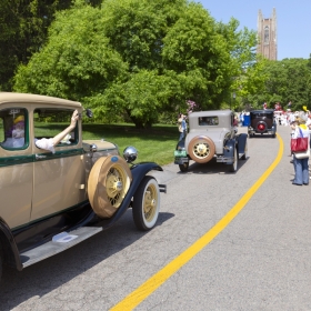 Antique cars in the parade