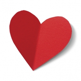 A photo of a red paper heart