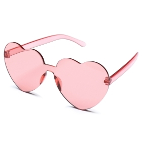 Photograph of pink heart-shaped sunglasses